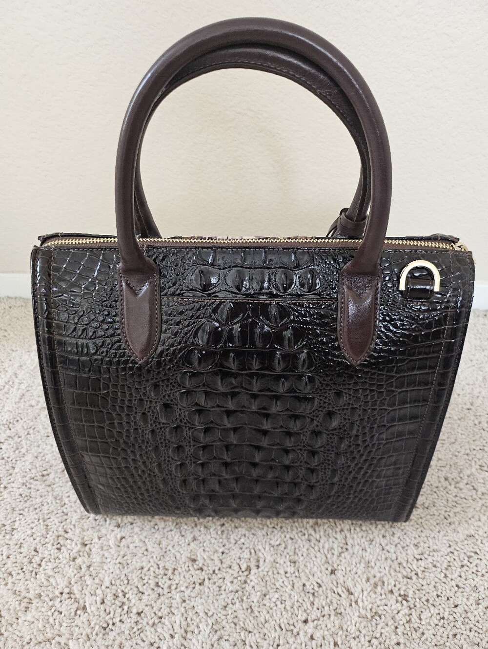 Brahmin Caroline Cocoa Goldspur Satchel - Picture 12 of 15